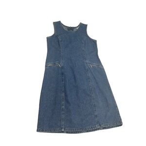 •- Y2K Vintage 90s Denim Sleeveless Dress C20